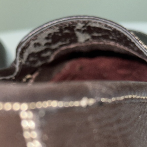 What’s What by Aerosoles Brown Kitten Heel Pump Square Toe Stiching Detail Flaws - Picture 8 of 10